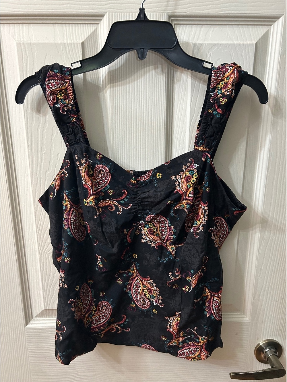Torrid Washable Challis Smocked Paisley Crop T